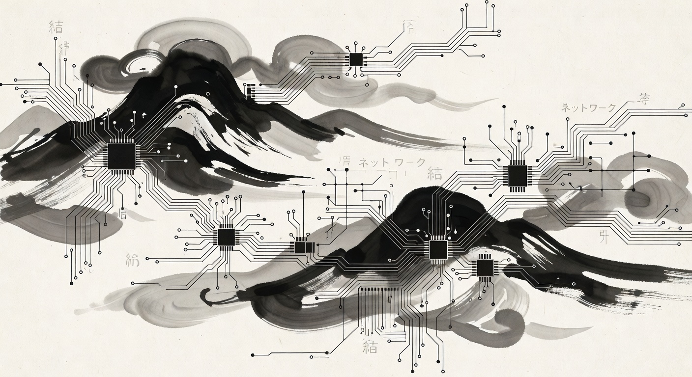 技術インク水墨画